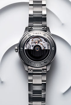 A beauty shot of Giorgio Galli S2Ti Swiss Made Automatic 38mm on its back view showing the automatic gears